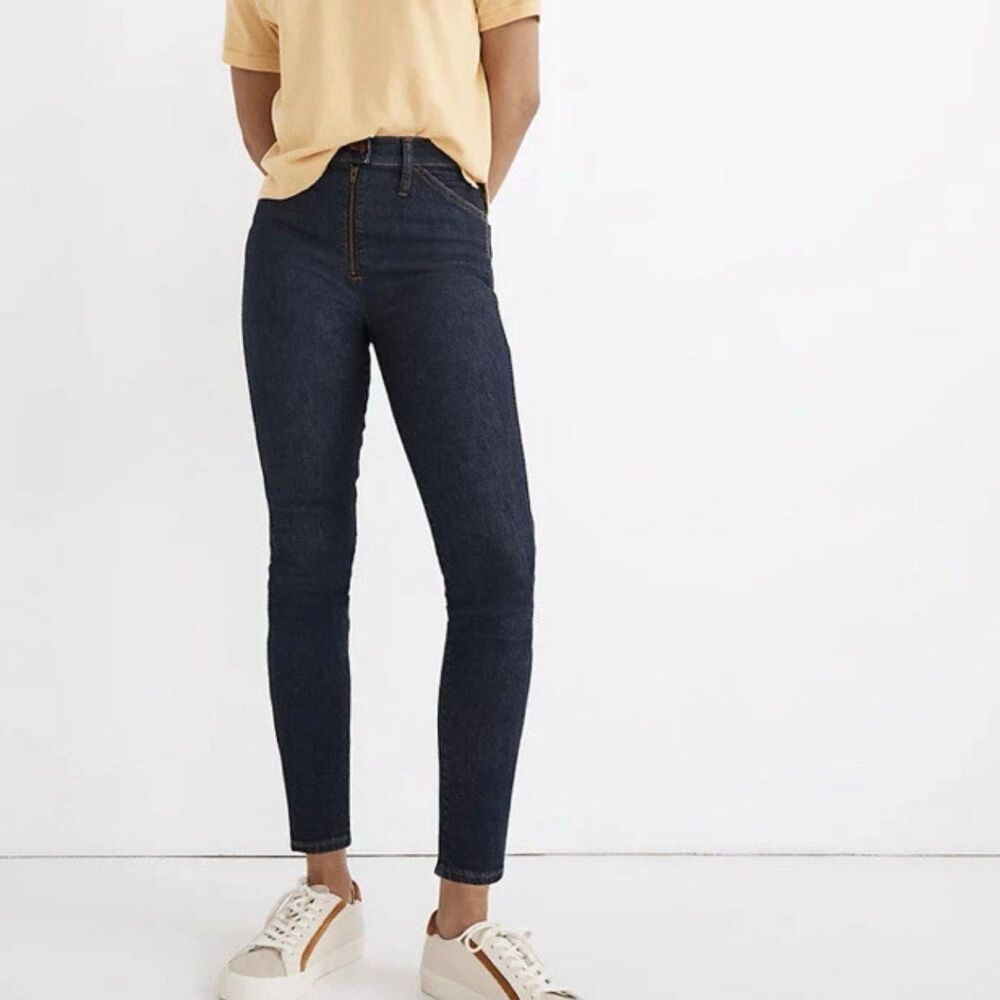 Madewell 10" Macarthur Wash Exposed Zipper High-Rise Skinny Crop Denim Jeans 26